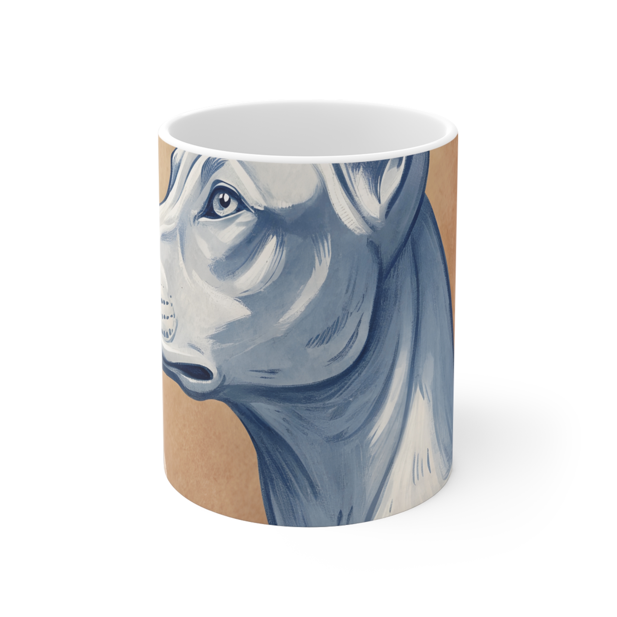 Tazza Dobermann bassorilievo terracotta, idea regalo per chi ama il Dobermann