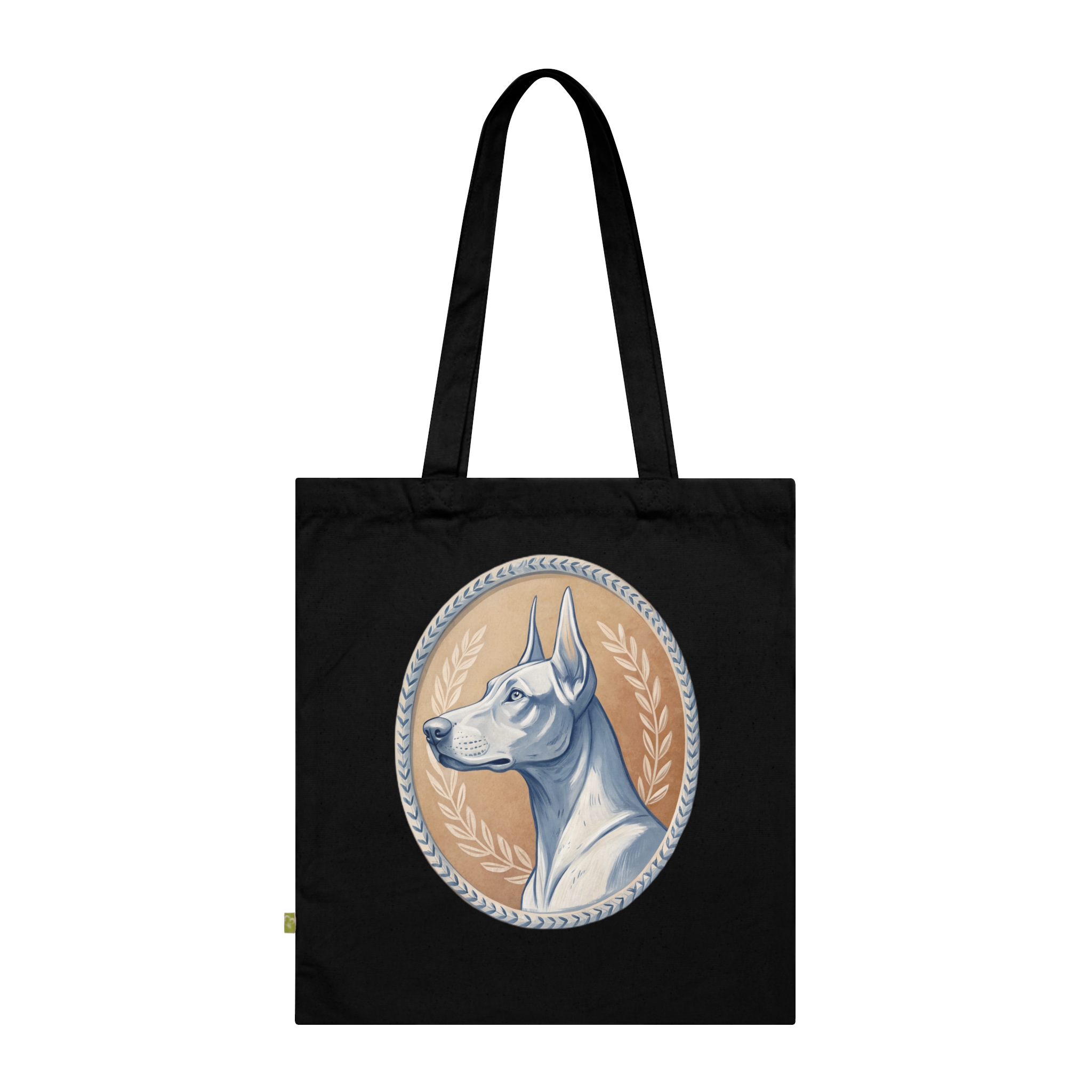 Tote bag Dobermann bassorilievo terracotta, borsa shopper regalo proprietari Dobermann