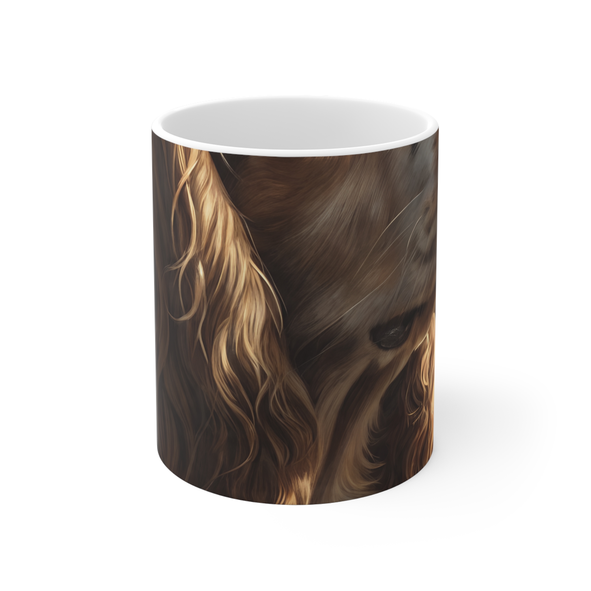 Tazza Cocker Spaniel con illustrazione chiaroscuro barocco