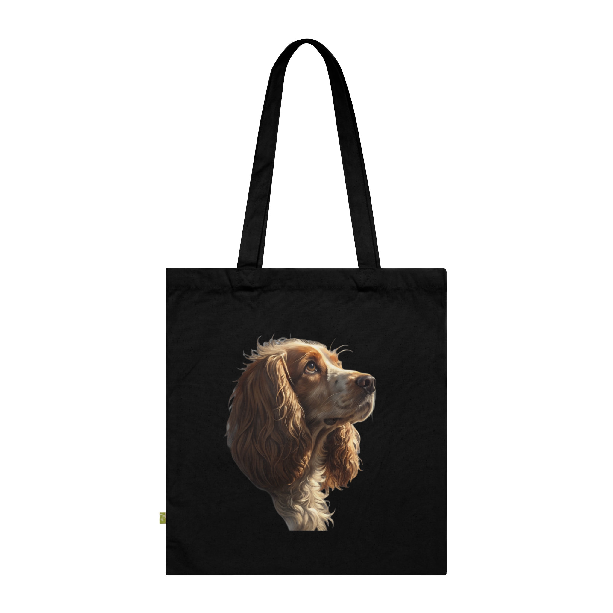 Tote bag Cocker Spaniel con illustrazione chiaroscuro barocco