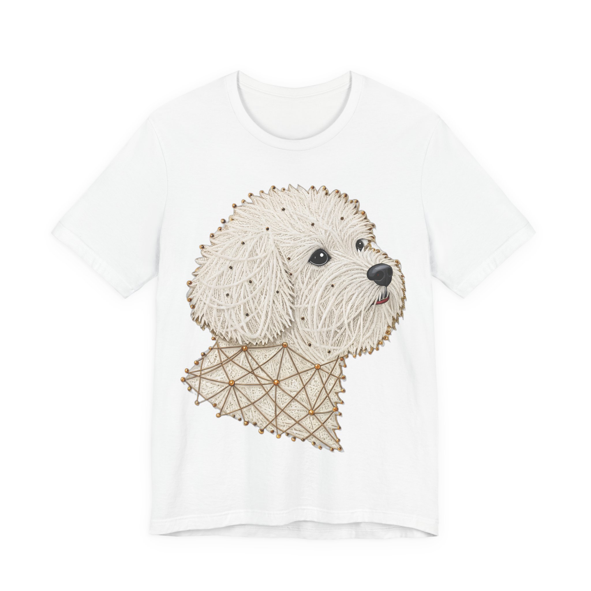 Maglietta Bichon Frise String Art - regalo per proprietari di Bichon Frise